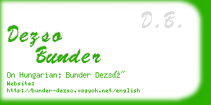 dezso bunder business card